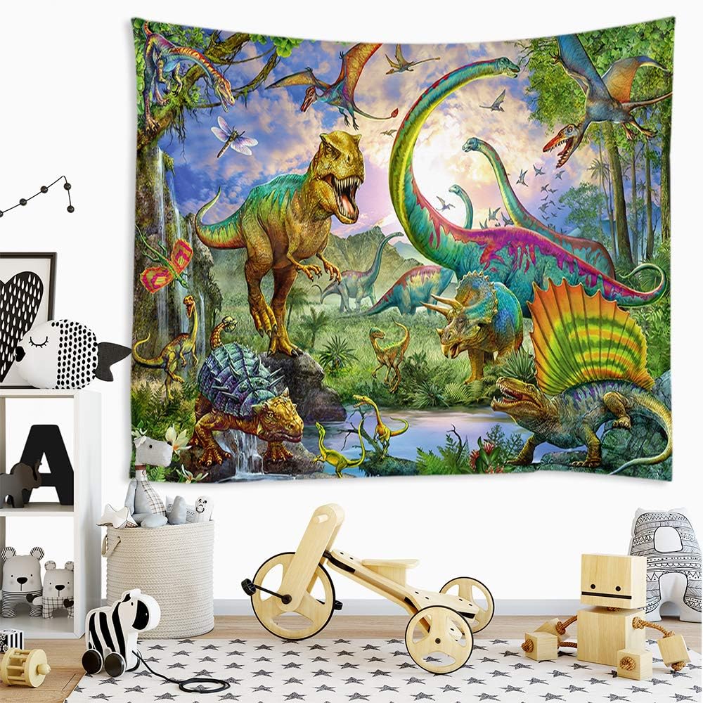 Sevendec Dinosaur Tapestry Wall Hanging Wild Anicient Animals Wall Tapestry Jurassic