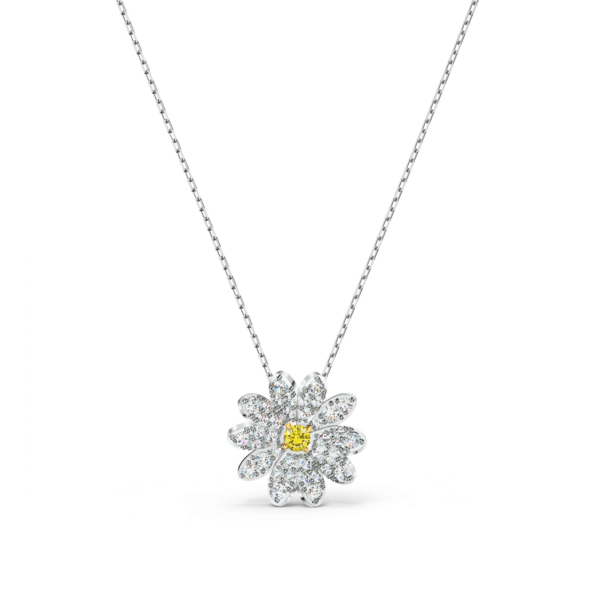 Swarovski Eternal Flower Pendant, Yellow, Mixed metal finish