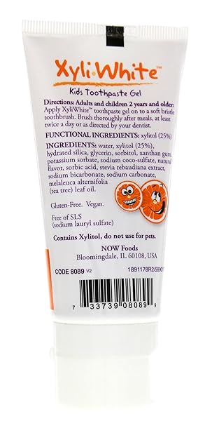 NOW SOLUTIONS XYLIWHITE ORANGE SPLASH TOOTHPASTE GEL FOR KIDS, 3-OUNCE