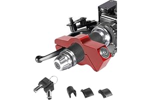 RACOONA Motorcycle Lock,Motorcycle Accessories Car Accessories Motorcycle Locks Anti Theft,Heavy Duty,Adjustable Bike Handlebar Lock to Protect Motorcycle (Red)