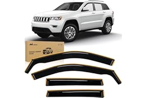 Nilight in Channel Rain Guards for Jeep Grand Cherokee 2011 2012 2013 2014 2015 2016 2017 2018 2019 2020 Vent Window Visors-4pcs