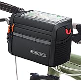 Bike Handlebar Bag, 4L Capacity Bike Front Phone Bag, Waterproof, Insulated, Sensitive TPU Touchscreen, Multifunctional for C