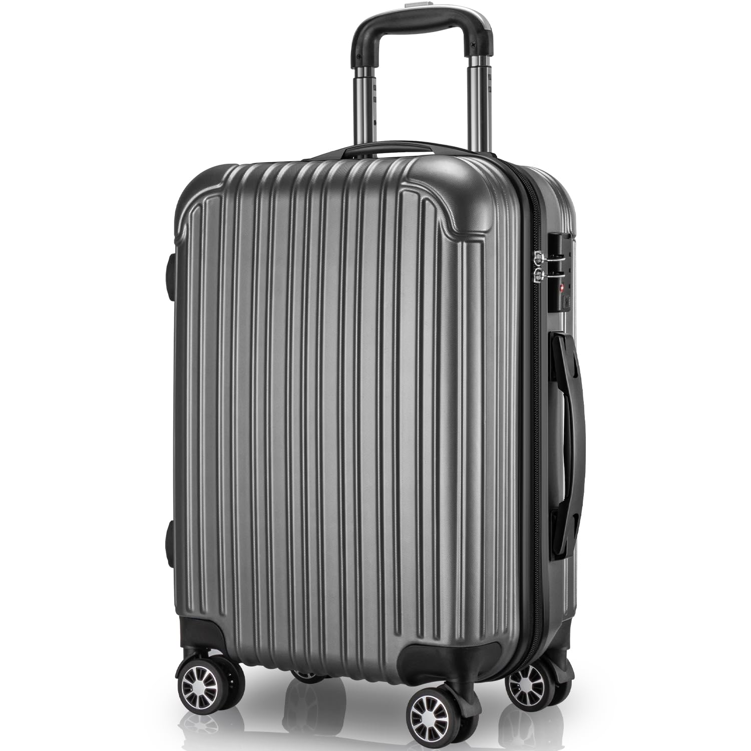 VARNIC スーツケース キャリーケース キャリーバッグ 機内持込 PC材質 耐衝撃 大型 超軽量 静音ダブルキャスター TSAロック搭載 旅行 出張 (S サイズ(40.5L, 灰)商品画像