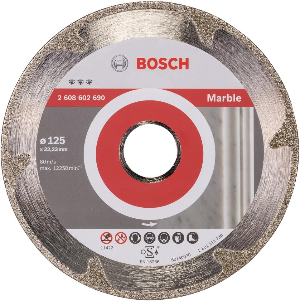 Bosch 1x PRO Marble Diamond Cutting Disc for Bore 22.23 and Small Angle Grinders (for Soft stone Marble, diameter 125 mm