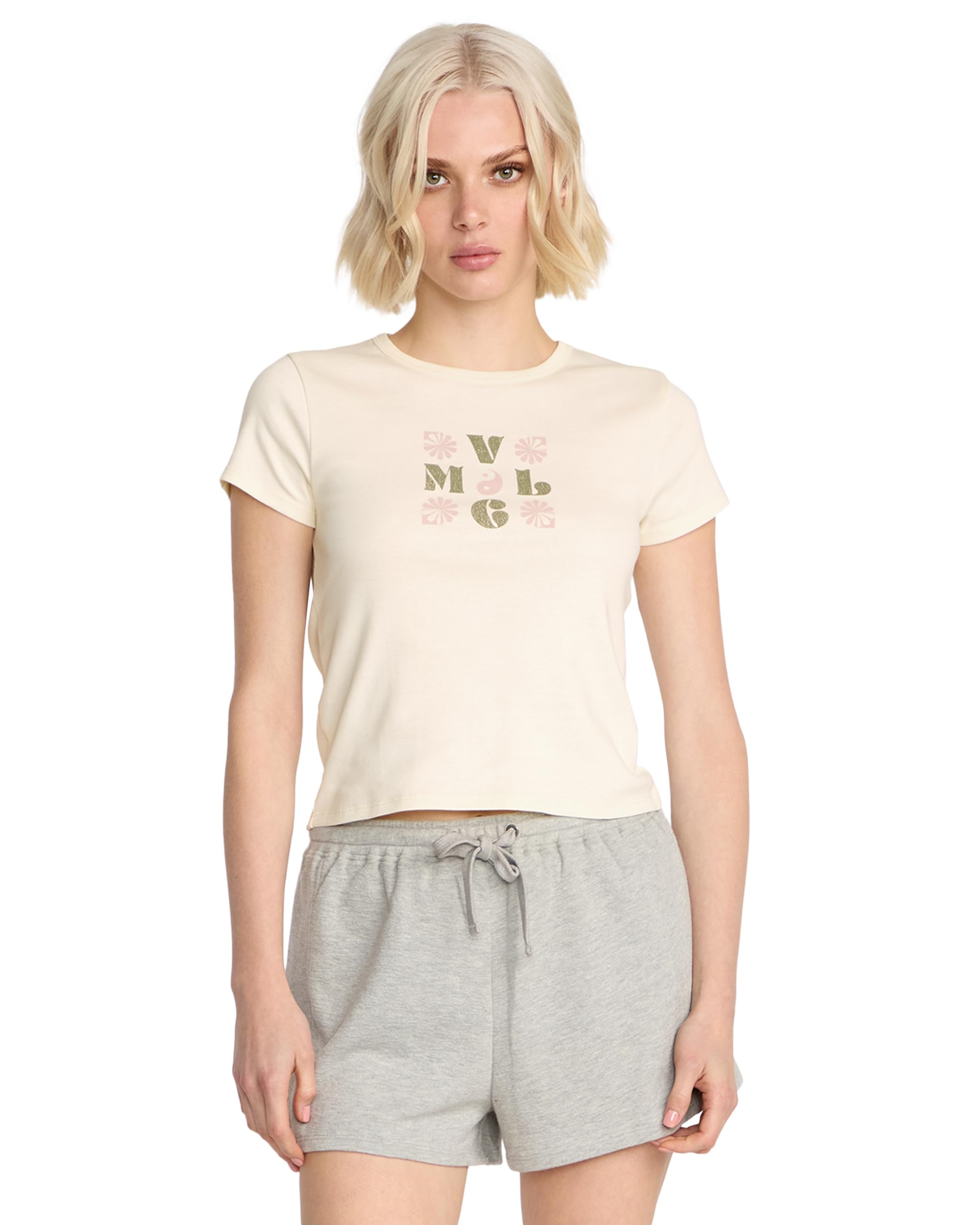 Volcom Women’s Have a Clue Short Sleeve Tee, Star White 224