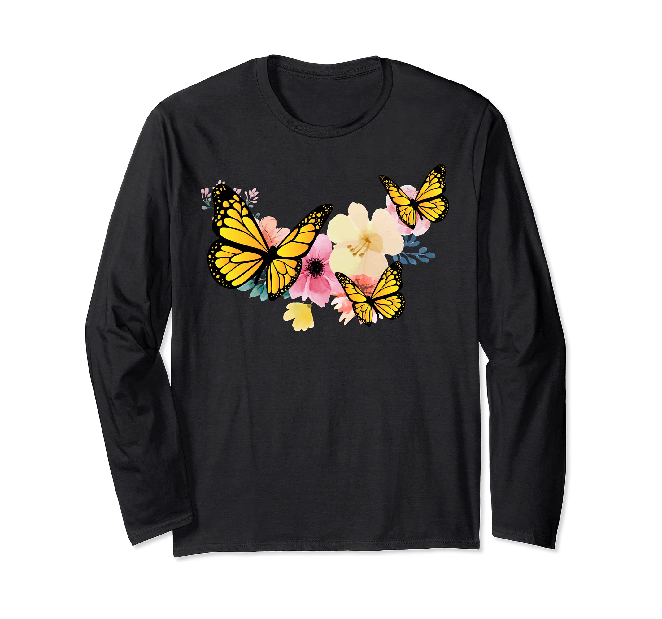 Flowers Butterfly Pet Long Sleeve T-Shirt