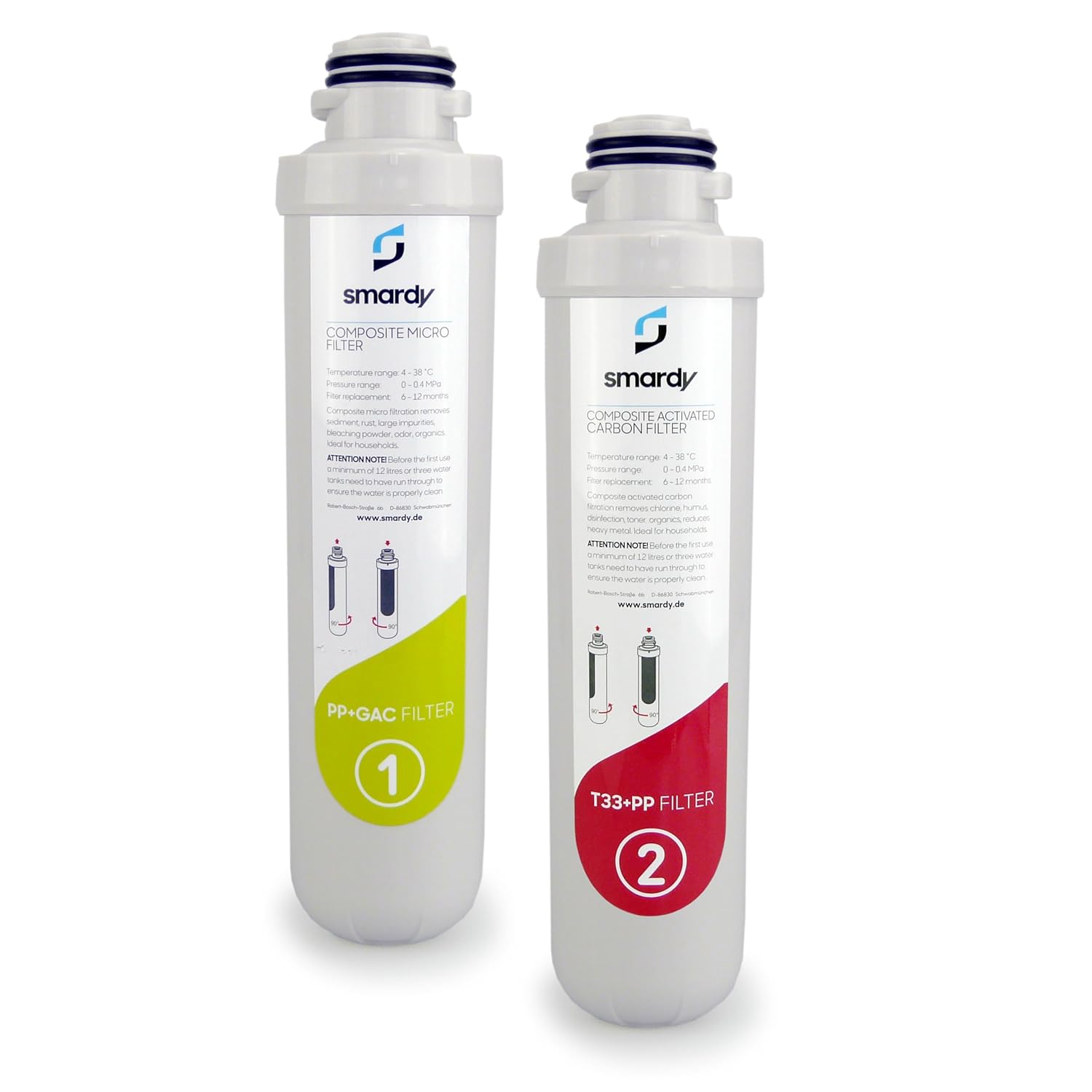 smardy 2 en1 Filtro de Repuesto Set para Equipo de Ósmosis Inversa ...