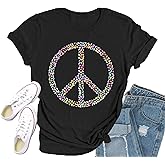 Qskall Equality Shirt for Women Human Rights T-Shirts Peace Sign Tee Tops