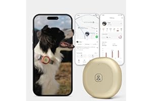 Molly&Cody GPS + Bluetooth Pet Tracker for Cats & Dogs – Real‑Time Tracking, Virtual Fence, IP67 Waterproof, Up to 60‑Day Battery, Health Monitoring, iOS/Android – Subscription Required (Gold)