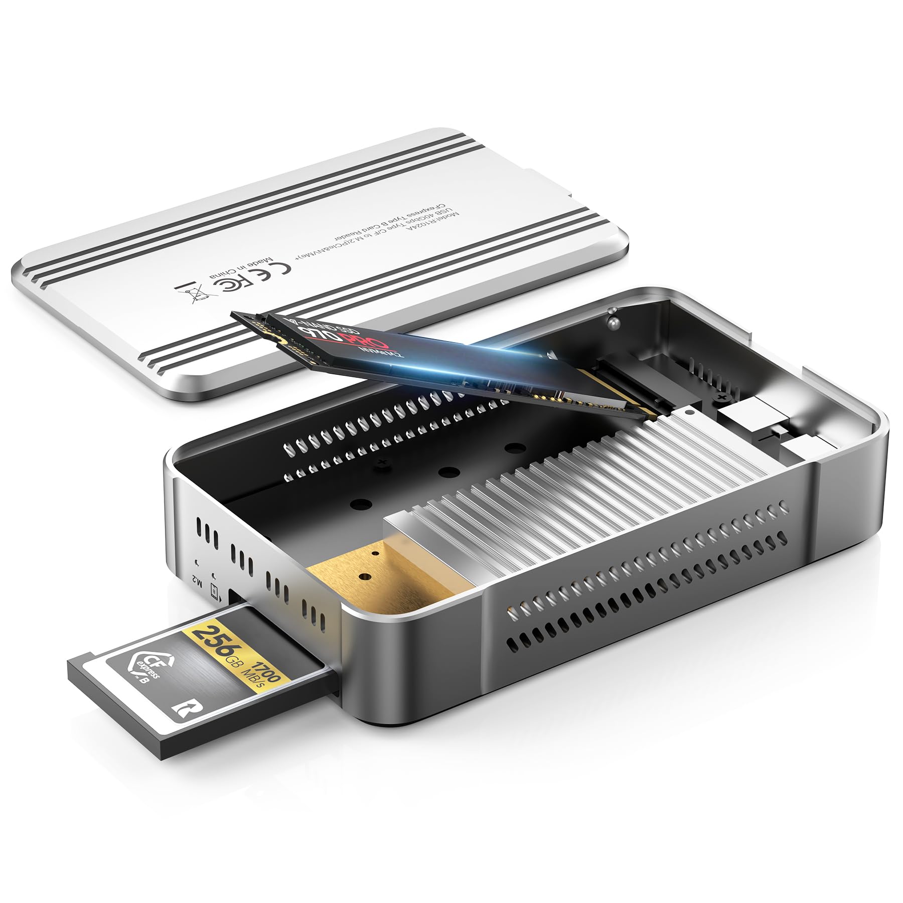 Photo 1 of Unitek 40Gbps CFexpress 4.0 Type B Card Reader and M.2 PCIe&NVMe SSD Adapter/Reader, USB4.0 CF Express Reader for CFexpress Type B, PCIe4*2, Fast Transfer for Professional Filmmakers and Photographers