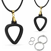 Musiin Premium Guitar Pick Holder Necklace for Fender,Dunlop,D'Addario Pick | Double-Sided Pick Storage, Gold-Tone Connector, Easy Access for Multiple Playing Styles(Gold Edition 2 Pack)