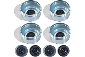OZISENS 4pcs 2.72'' Trailer Hub Dust Caps with Extra 4pcs Rubber Plugs,Bearing Center Replacement Trailer Cup,Trailer Hub Grease Cap for Most 7000 to 8000 Ib Axles Dexter EZ Lube