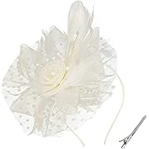 Fascinators Hats for Women Tea Party Flower Pearl Feather Wedding Fascinator Hat Derby Hats for Women Girls