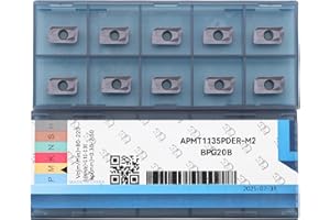 CDBP Milling Inserts Apmt1135pder-m2 Carbide Indexable Milling Cutter Blade for Square Shoulder Milling Tools, Pvd Coating, 10 Pcs