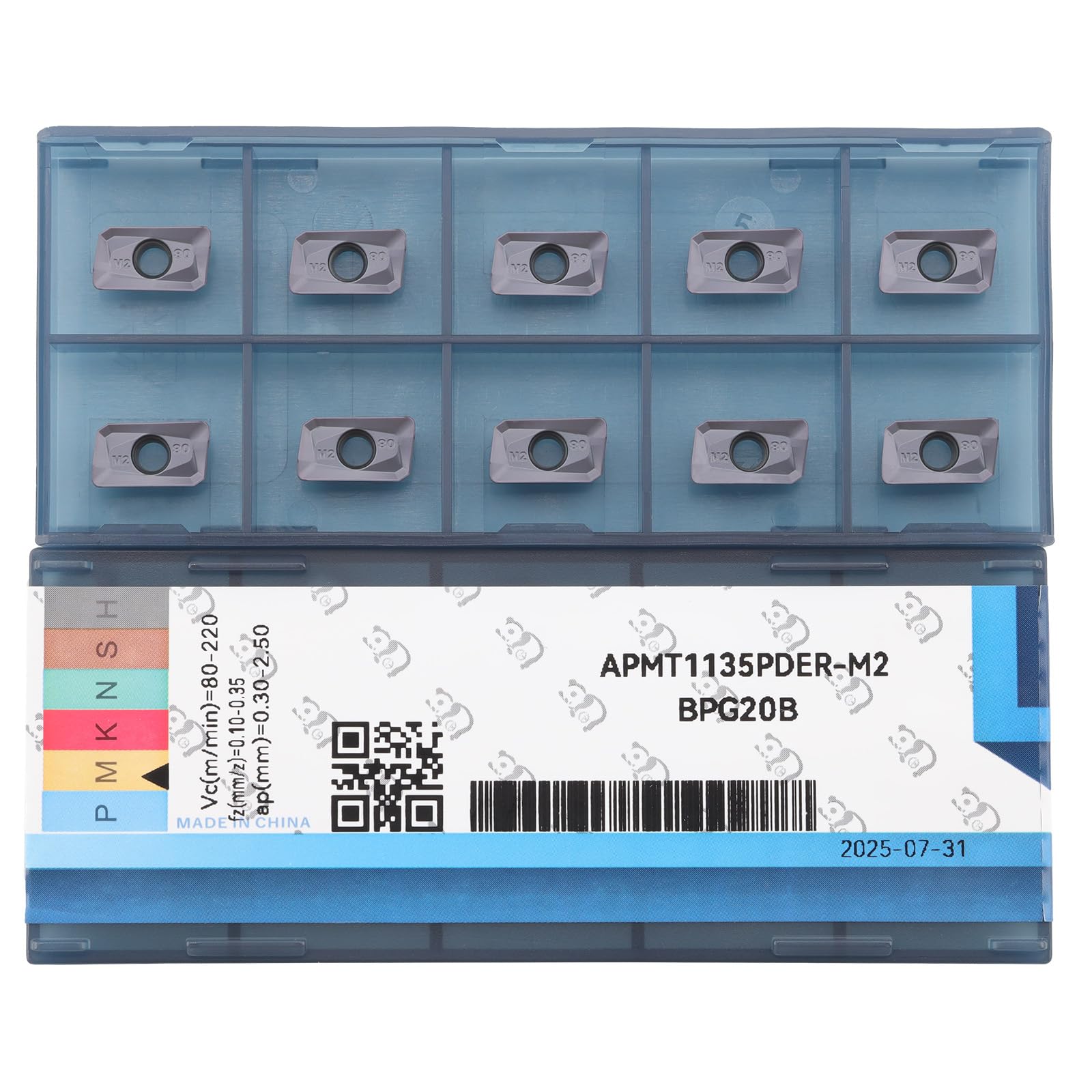 CDBP CNC Carbide Milling Inserts APMT 1135PDER-M2 for Lathe Turning Tools, Apmt Indexable Inserts,10 pcs