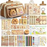Melorumi Capybara Stationery Set Cute Pencil Case Pouch Gifts For Girls Boys Kid Large Capacity Kawaii Capibara Organizer Office School Supplies