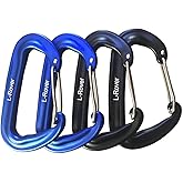 L-Rover Carabiner,12KN Lightweight Heavy Duty Carabiner Clips,Aluminium Wiregate Caribeaners for Hammocks,Camping, Key Chains, Outdoor and Gym etc,Hiking & Utility