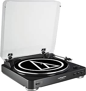 Audio-Technica AT-LP60BK Fully Automatic Belt-Drive Stereo Turntable, Black