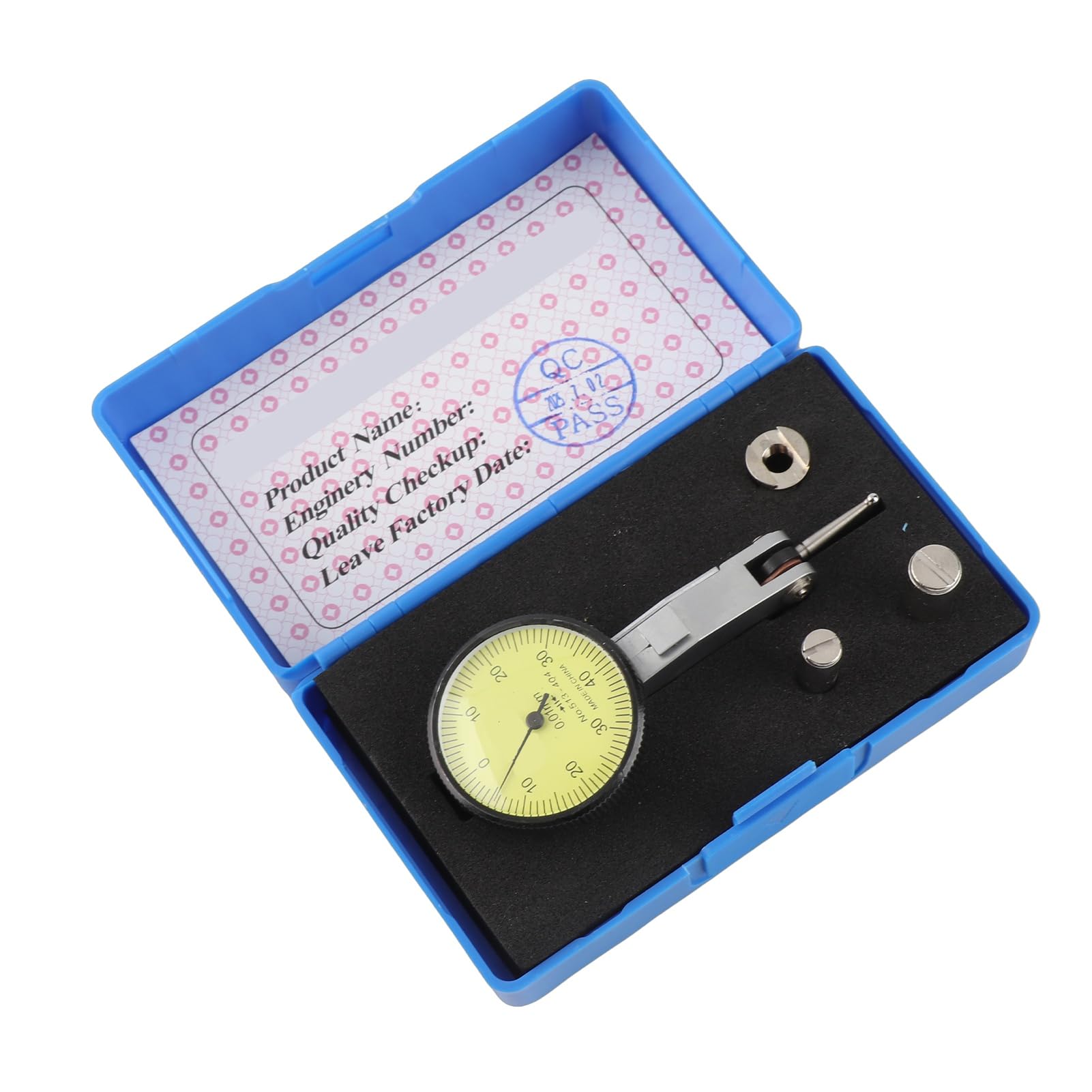 0-0.8mm Precision Metric Dovetail Rails Dial Test Indicator Dial Gauge with 2 Probes(Ruby)