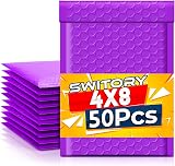 Switory Purple Bubble Mailers 50pcs 4x7 Self Seal Padded Envelopes