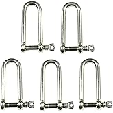 MarineNow 316 Stainless Steel Long D-Shackle – Heavy-Duty Marine Grade Shackle with Screw Pin, Anti-Corrosion & Rust-Resistant for Boat, Anchor Chain, Rigging, Towing (Choose Size & Pack Quantity)