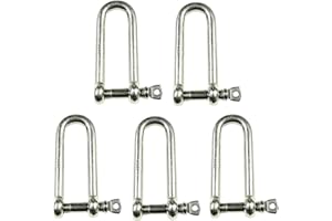 MarineNow 316 Stainless Steel Long D-Shackle – Heavy-Duty Marine Grade Shackle with Screw Pin, Anti-Corrosion & Rust-Resistant for Boat, Anchor Chain, Rigging, Towing (Choose Size & Pack Quantity)