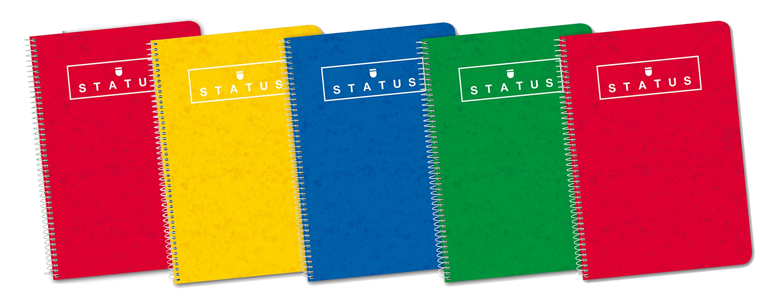 Enri Status Pack of 5 Spiral Notebooks, Extra-Hard Cover, Number 4