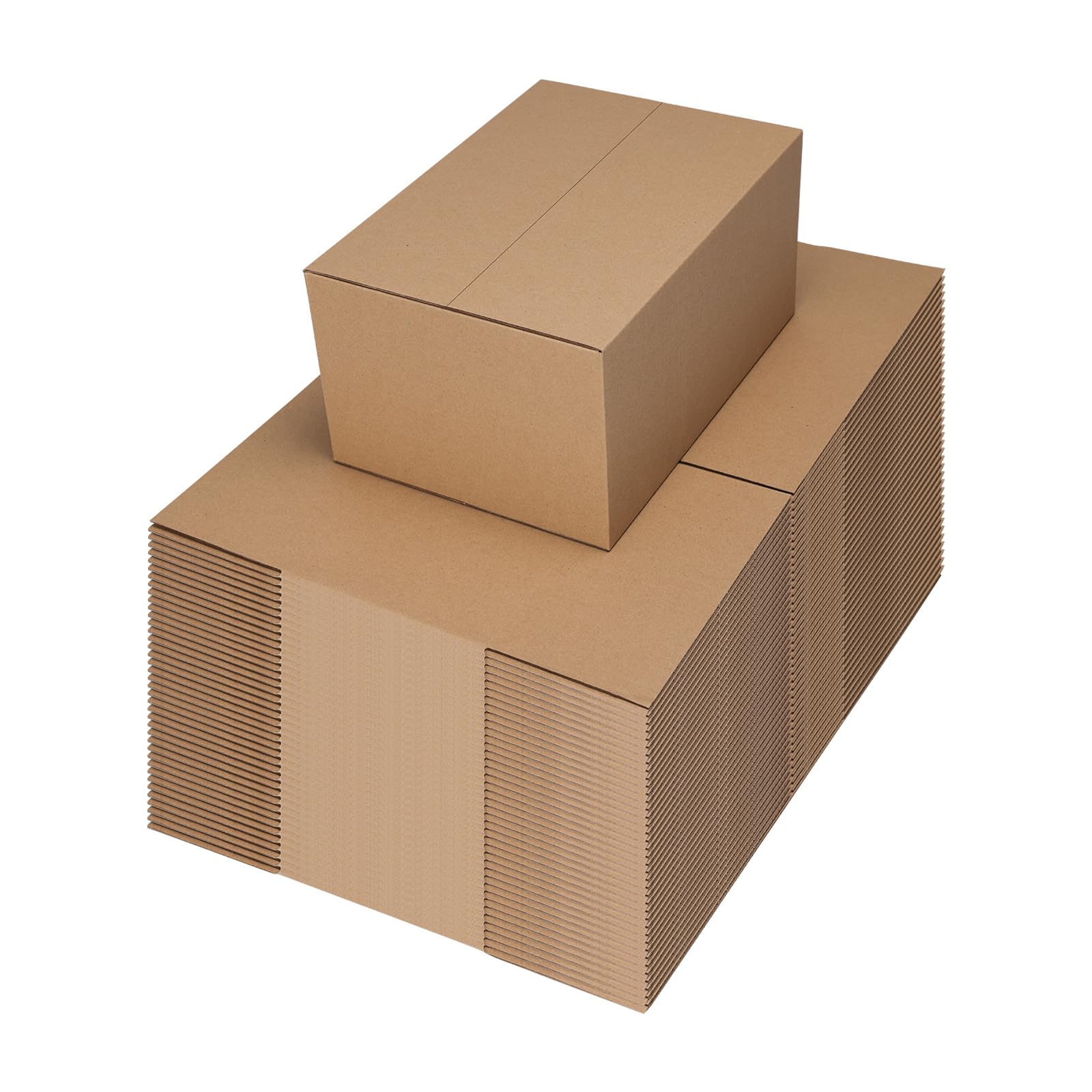 View 1 of 10x7x5 Shipping Boxes Set of 40, Brown Kraft Corrugated Cardboard Boxes Mailers for Packaging, Big Moving Box(25.4x17.8x12.7 cm)