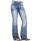 Flamingals Low Rise Boot Cut Jeans for Women Butt Lifting Western Pants with Pockets Flare Jeans Women