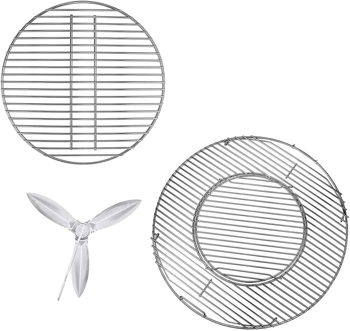 Denmay 8835 Cooking Grate, 7441 Charcoal Grate and 7444 Cleaning System Kit for Weber 57CM One-Touch Silver