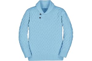 Teurkia Boys' Casual Knit Cable Turtleneck Sweater Rib Cuff Pullover for Kids