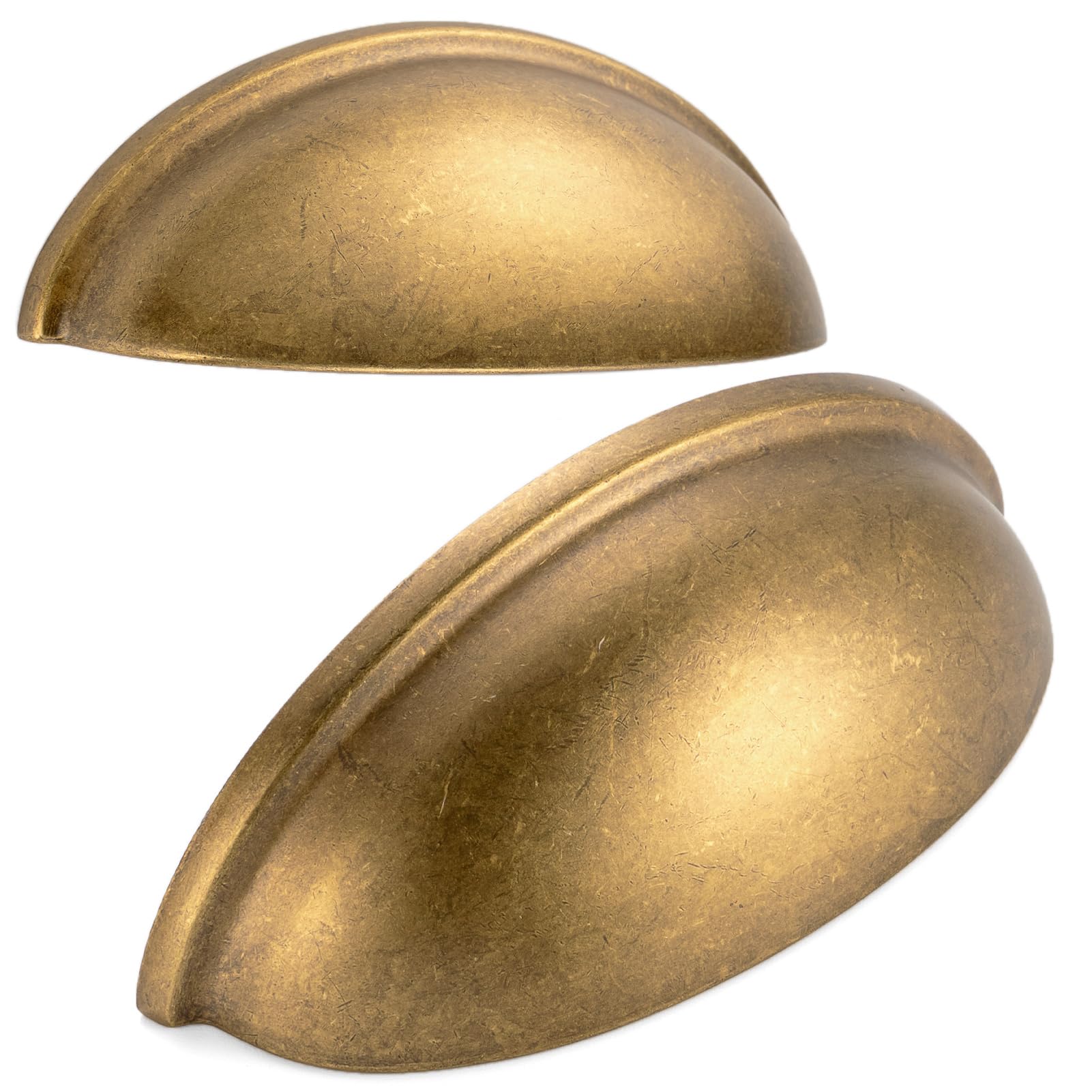 Photo 1 of BEROSSA 10 Pack 3 Inch Antique Brass Cup Drawer Pulls Vintage Brass Cabinet Handles Brass Cabinet Pulls for Kitchen Cabinets 1886 Drawers Bedroom Dresser Bathroom Vanity Cupboard