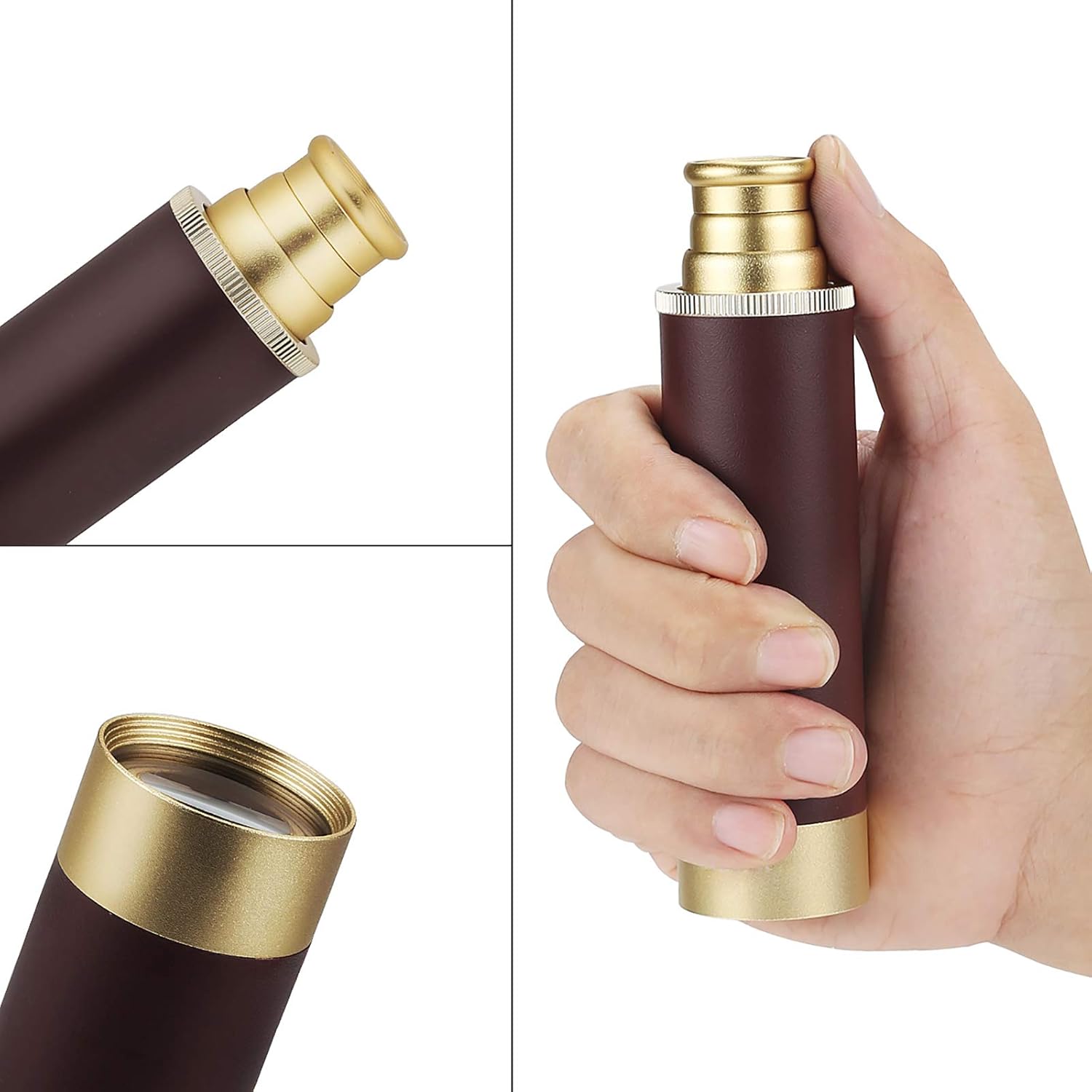 Telescope Brass Spyglass Pirate Monocular, Waterproof Pocket Mini Telescope Monocular - Image 3