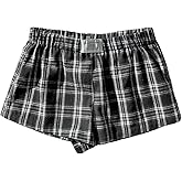 SOLY HUX Women's Plaid Pajama Shorts Elastic Low Rise Y2k Casual Summer Sleep Pj Lounge Shorts