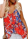 BLENCOT Women's Summer Floral Button Down V Neck