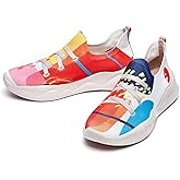 UIN Women's Casual Fashion Sneakers Comfortable Walking Slip Ons Lightweight Art Painted Athletic Travel Shoes