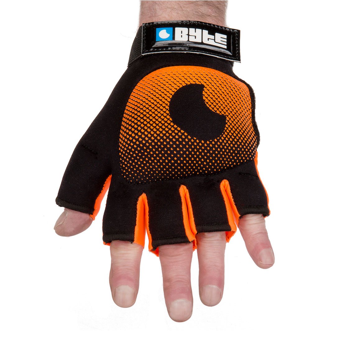 BYTE ADULTS LEFT HAND KNUCKLE GLOVE ORANGE/BLACK (LARGE)