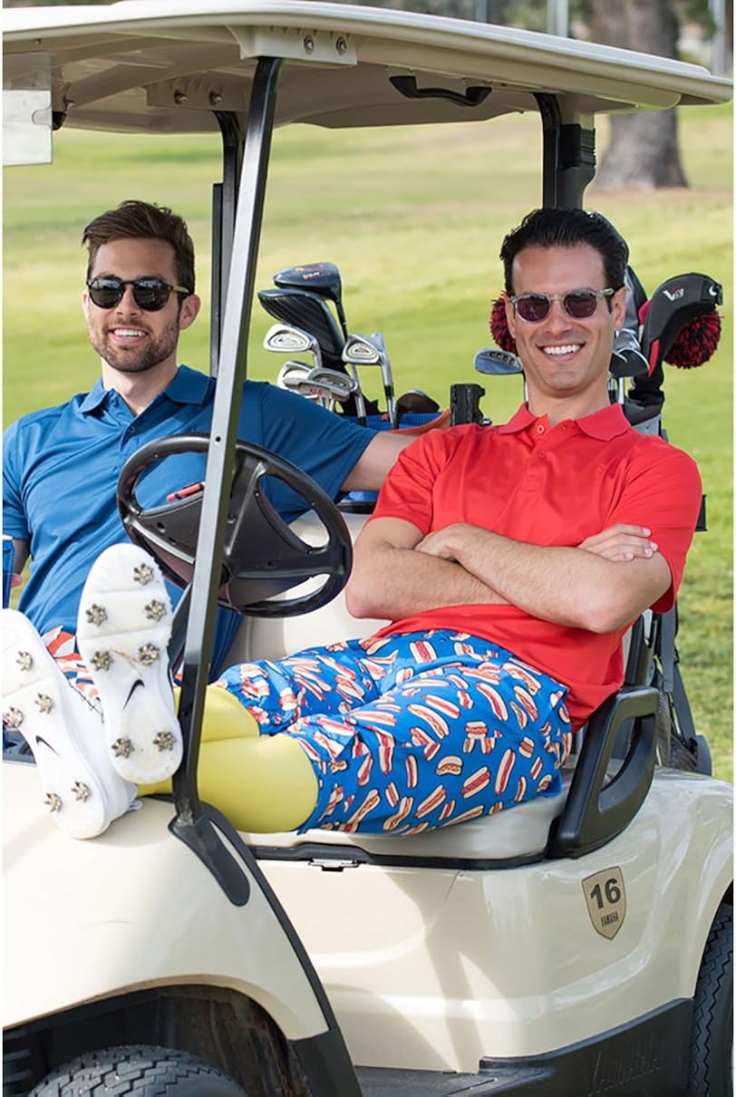 Men's Loud Golf Knickers and Socks - Traditional Retro Bright Golf Pants: Clothing