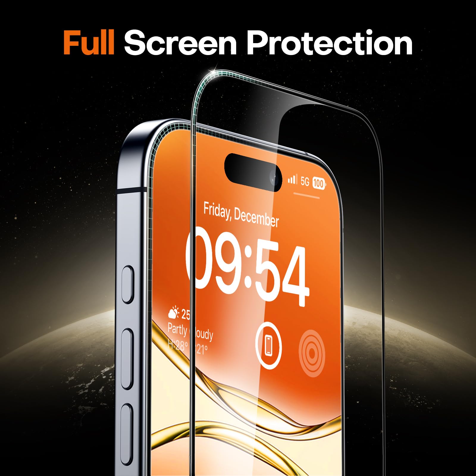TOCOL 2 Pack Screen Protector for iPhone 17 6.3-Inch, Instant Installation, Tempered Glass HD Clear, Military Grade Shatterproof, Full Coverage Protection, Case Friendly