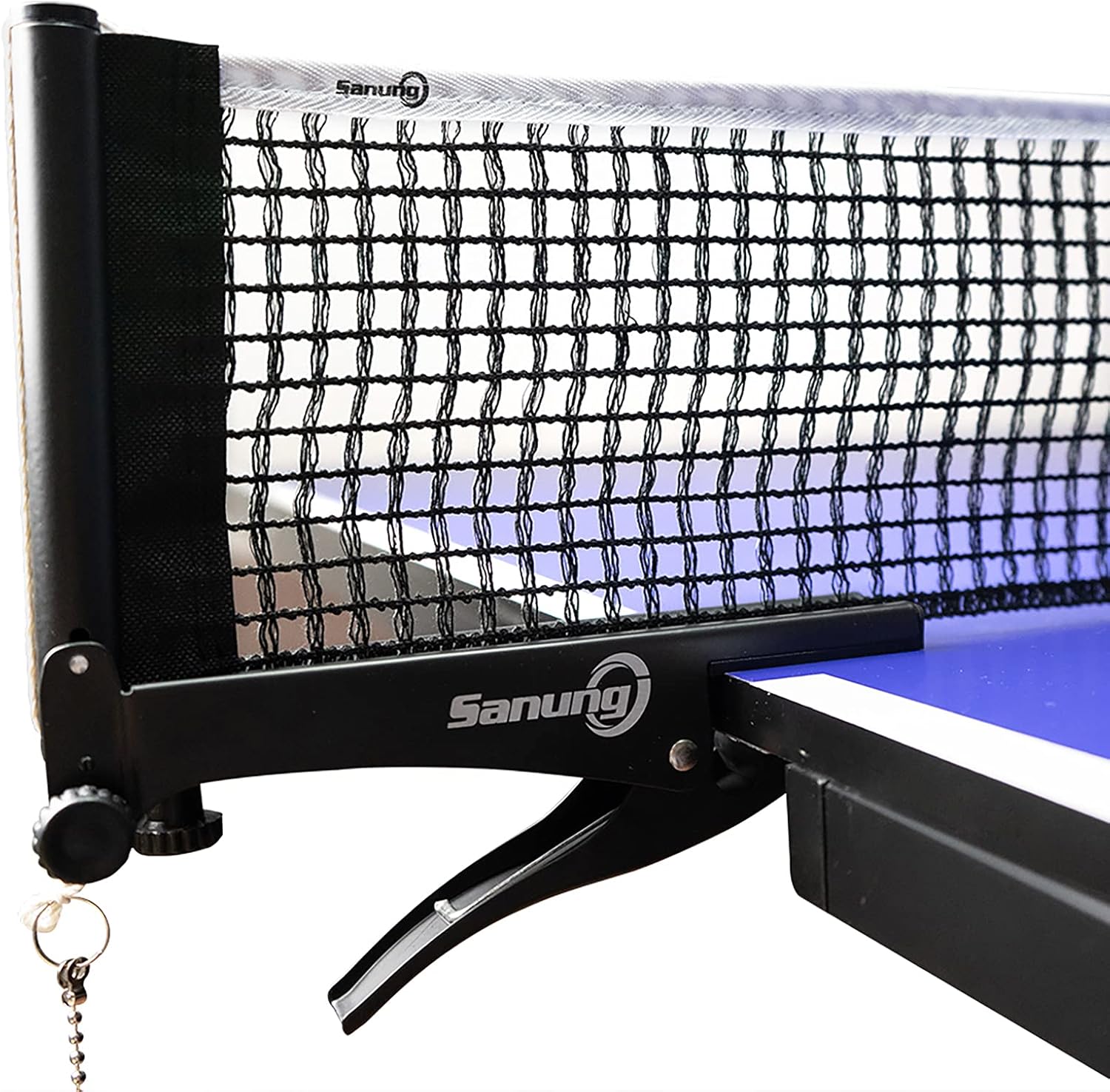 Sanung S506 Table Tennis Net and Post Set, Foldable Ping Pong Screw On Clamp Net Adjustable Post Set with Bead Chains Measuring Net Ruler for Any Standard Table Easy to Set up : Sports & Outdoors