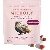 Microjoy Hibernate Gummies – Natural Sleep Aid with Reishi Mushroom – Stress Relief and Mood Support – Vegan, Non-GMO, Cherry Flavor (30 Gummies)