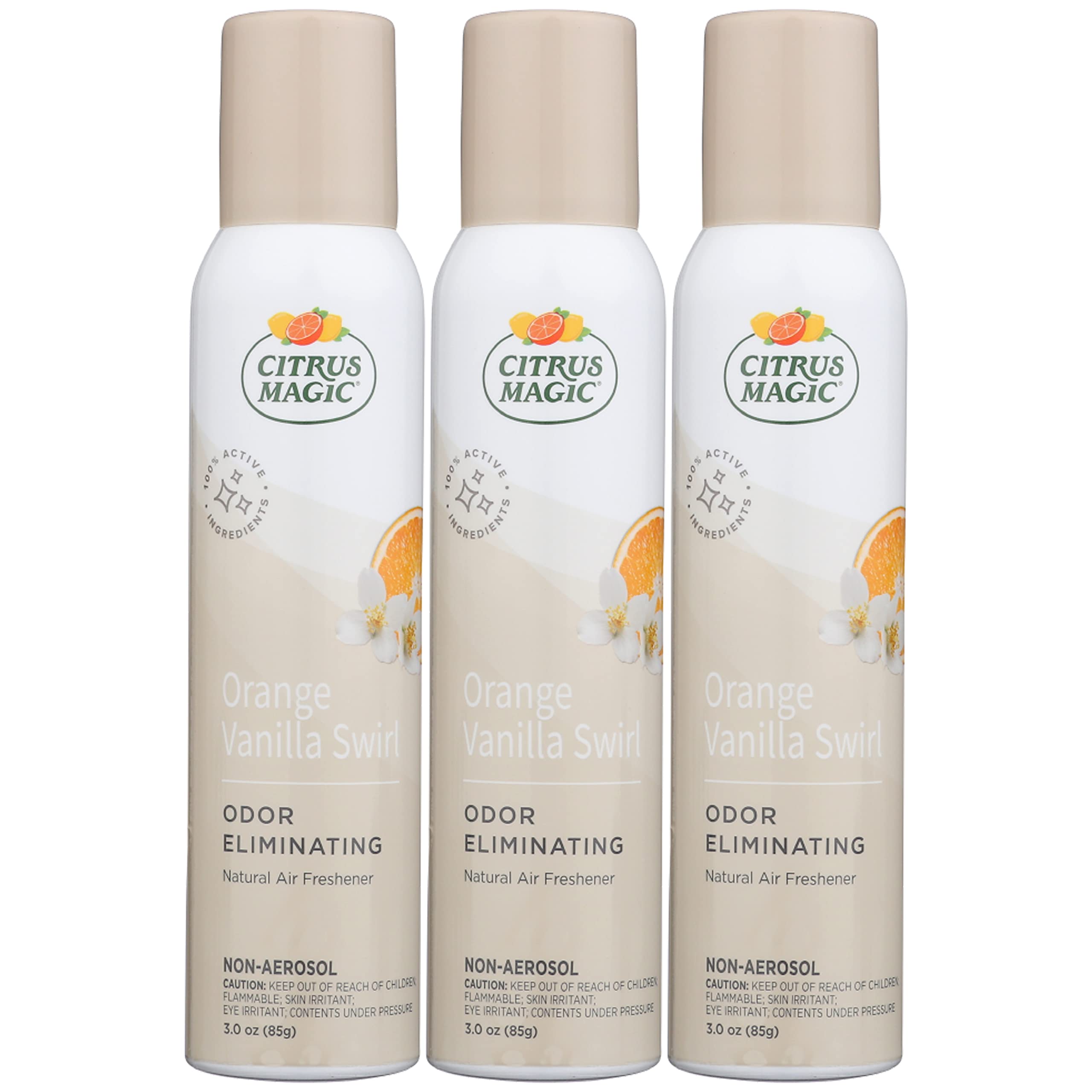 Citrus Magic Odor Eliminating Air Freshener Spray Orange-Vanilla Swirl, 3-Ounce, Pack of 3, 3.0 oz, 3 Count