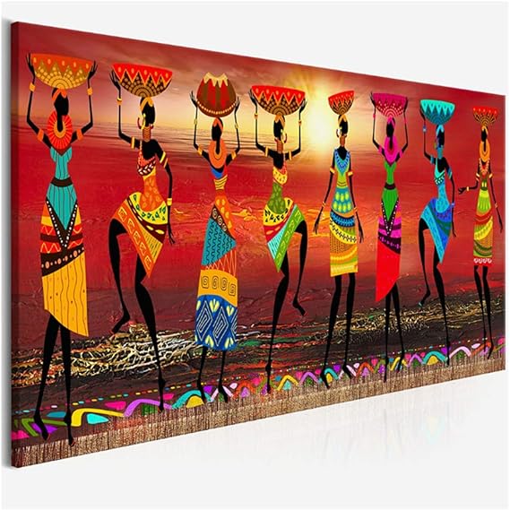 Suuyar African Women Dancing Poster Tribal Picture Wall Art Canvas