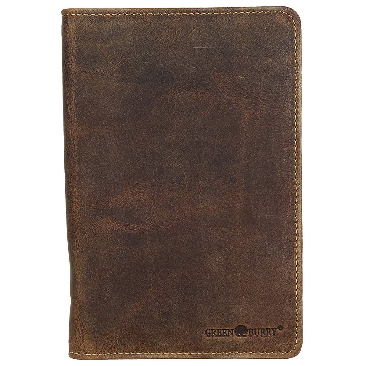 Greenburry Vintage Leather Pencil Case - Brown, Unisex-Adults, Students, Professionals - Wallet, Pencil Case