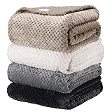 Newwiee 4 Pcs Flanne Fleece Throw Blanket for Bed