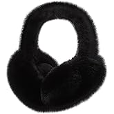 Hotme Winter Ear Muffs Faux Fur Earmuffs Cute Fuzzy Foldable Outdoor Ear Warmers for Women Girls