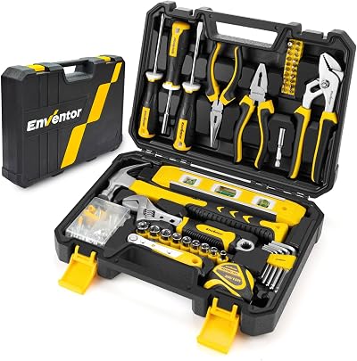 Enventor 108-Piece General Household Tool Kit with Storage Toolbox