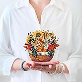 Freshcut Paper Pop Up Cards, Mini Golden Harvest, 6 Inch Mini Sized Forever Flower Bouquet 3D Popup Greeting Card, Birthday Cards, Thank You Card, Blank Notecard & Envelope