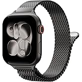 Slim Thin Milanese Loop Band Compatible with Apple Watch 38mm 40mm 41mm 42mm 44mm 45mm 49mm Women Men, Stainless Steel Mesh Magnetic Clasp Strap for iWatch Series 11 10 9 8 7 6 5 4 3 2 1 Ultra SE