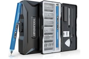 TOOLENDARY Electric Screwdriver Sets, 55 in 1 Mini Electric Screwdriver Rechargeable, Precision Screwdriver Kits with Magnetic Bits, Small Power Screwdriver Set for Phone, Glasses, Blue